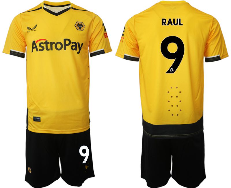 Men 2022-2023 Club Wolverhampton Wanderers home yellow #9 Soccer Jersey->other club jersey->Soccer Club Jersey